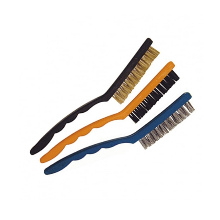 9 Inch Plastic Handle Mini Steel Wire Brush Set for Cleaning or Grinding 