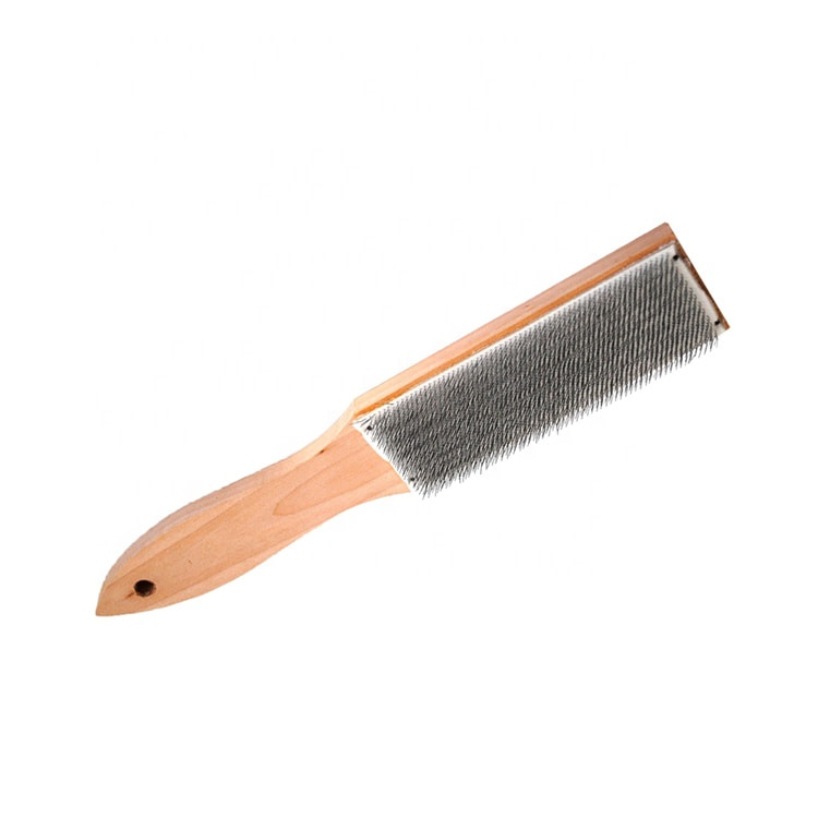 Roughing Tools Strong Steel Bristles Wire Brush Set with Wood Handle Cleaning Hand Tool