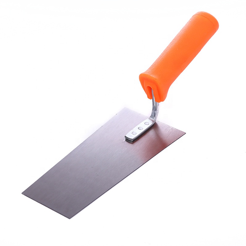 Ergonomic Hanging Shape Bucket Trowel Rust-Resistant Stainless Steel Flat Masonry Brick Trowel Tool Soft Grip Handle 