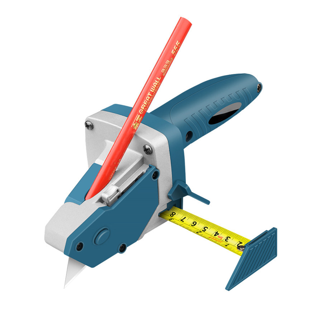 Gypsum Board Cutting Tool with Measuring Tape Artifact Cutter Mark and Cut Drywall Shingles Insulation Tile Carpet Foam 