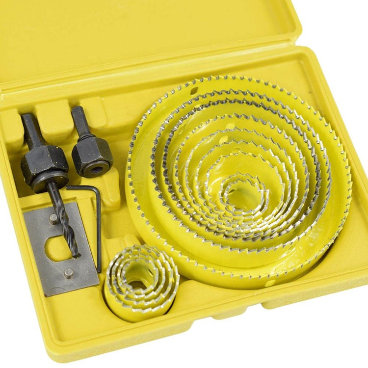 Drywall Tools High Speed Woodworking Hole Opener Gypsum Board PVC Wood Panel Working Drill Set Bi Metal Hole Opening Saw Kit 