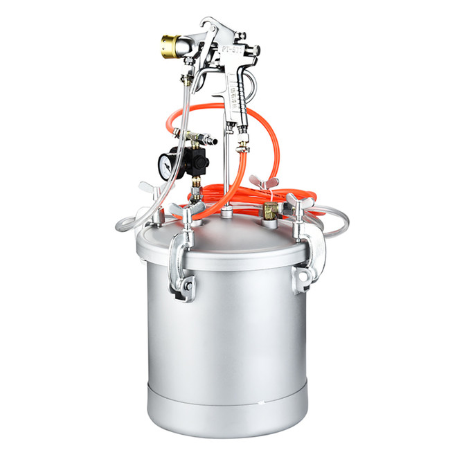Pneumatic Tools Paint Tank 2.5 Gallon 10 Liters Pressure Pot Paint Sprayer Air Spraying Tool with Regulator Spray Gun 