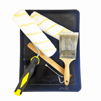 Handle Tool Custom 7PC Professional Paint Brush Roller Liner Tray Set Coating Decorative Tools Kit
