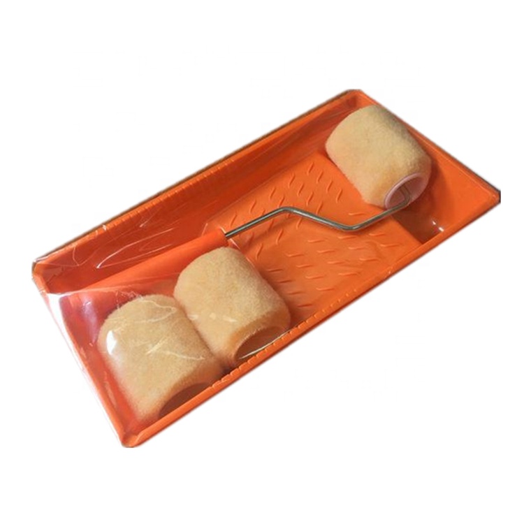 Construction Tools 2 and 4 Inch Paint Roller Brush Kit with Mini Tray for Promotion
