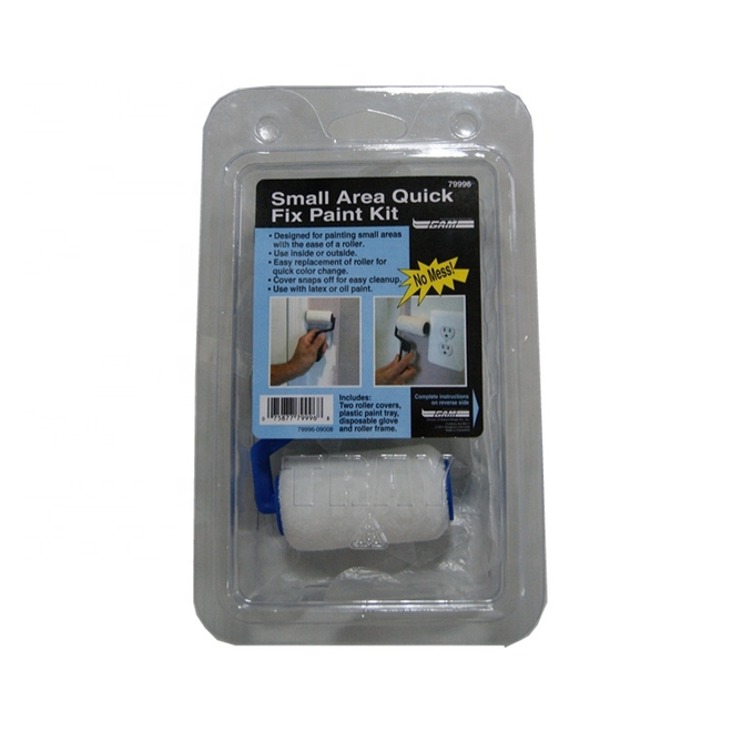 Small Area Quick Fix Paint Roller DIY Trim Roller Kit 5-Piece Mini Tray Edge Roller Foam Brush with Painters Gloves