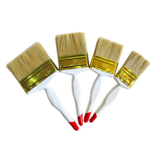 Mid-east Style 4PC White Wooden Handle Filaments Mixed Bristle Paint Brush Set for Wall and Furniture Painting