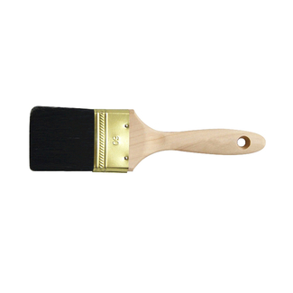 60mm Paint Brush Black Bristle Hollow PET Filaments Copper Plated Ferrule Maple Handle