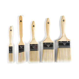 North America Nylon Filaments Angle Paint Brush Set Long Wood Handle Sash Brush