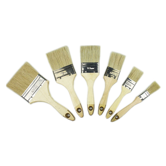 Cheap Price Wooden Handle Flat Paint Brush Nature Bristle Mixed Filaments Paintbrush for House DIY Painting