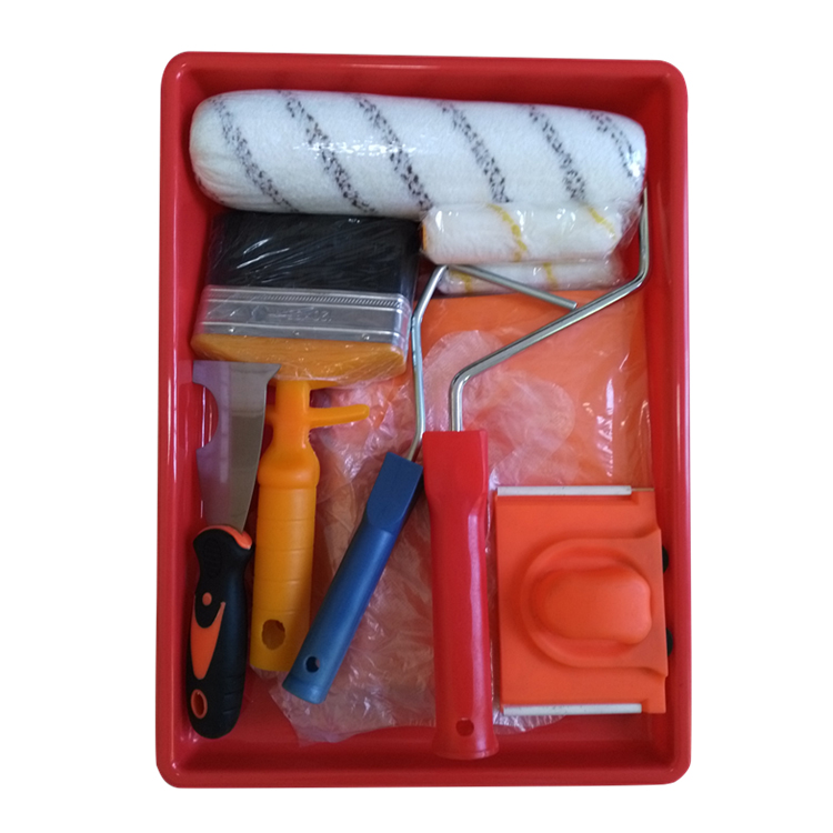 11 Piece Paint Roller Tray Deluxe Trim Roller Brush Kit Painters Roller Tools
