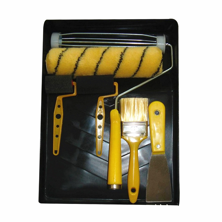 Cheap Price 7PC Plastic Tray Basic Paint Tools Kit Roller Brush Set