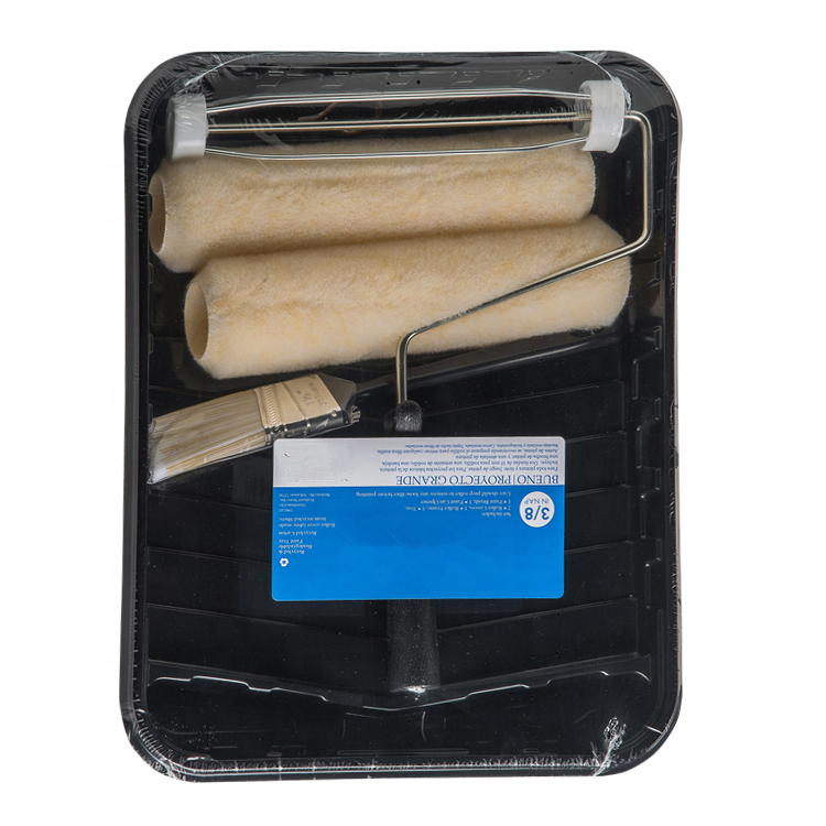 Promotion DIY Roller Brush Tray Set Decoration Tools 9 Inch Paint Roller Brush Kit for House or Commercial Use
