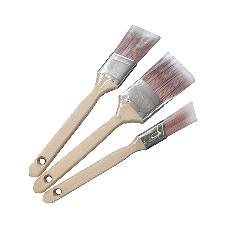 Long wood handle angle sash paint brush white bristle hair barbecue oil wall paint