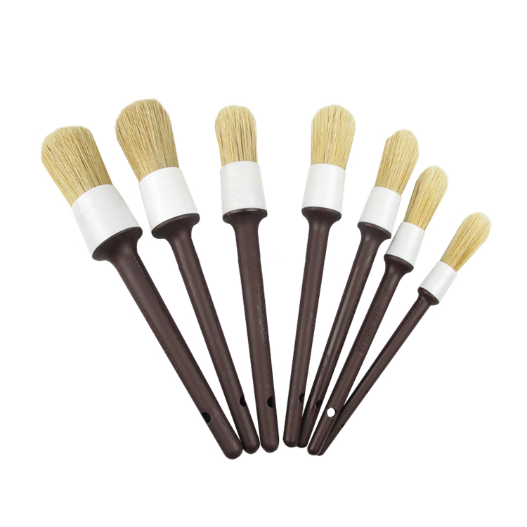 Wholesale car detailing brush plastic handle brush round bristle paint brush