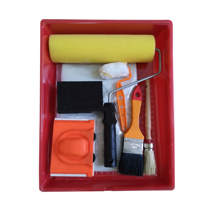 Sanfine Paint Tray Kit Set of 11 Pieces Premium All Paints Paint Roller Set with Foam Sanding Block