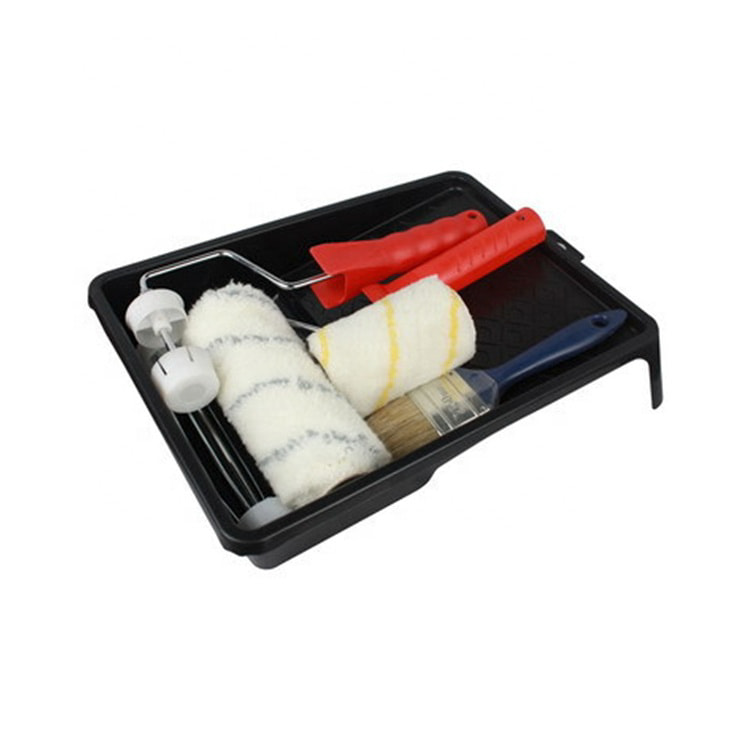 Pro Grade Paint Roller Cover Set Paint Tools Set Plastic Paint Roller Tray Kit for House or Commercial Use