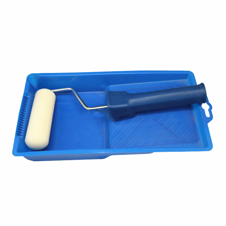 Mini painting set foam roller kit European type plastic paint tray