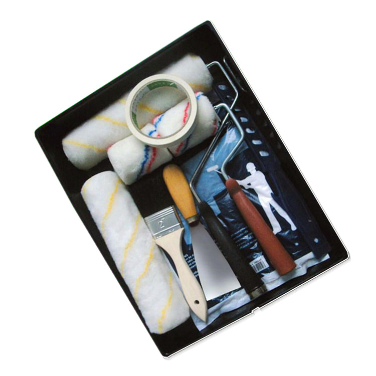 Home Improvement 10PC Pack Standard Paint Pad Tray With Roller and Brush House Decorative Tools