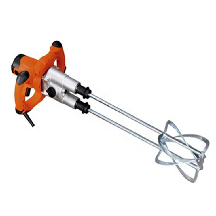 Electric Hand Held Concrete Mud Mixer Machinery High Speed Putty Coating Mixing Machine Tools with Double Shaft Paddle