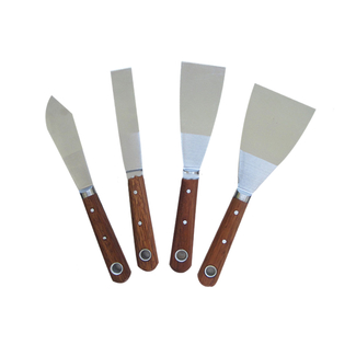 Sapele Wood Handle Stainless Steel Flexible Scraper Deluxe Paint Putty Knife