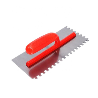 28x12cm Plastering Finishing Stainless Steel Trowel Plastic Handle Notched Square 6x6mm 8x8mm Finishing with Teeth