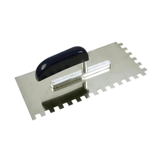 Mirror polishing notched trowel with plastic or wooden handle