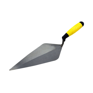 Carbon steel bricklaying forged trowel with soft rubber grip