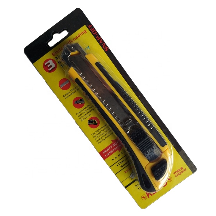 Paper Cutter Large Size Utility Knife Auto-lock with Spare Blade School and Office Stationery Tools with 3PC Cutter Blades