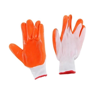Cheap Price 13 Gauge Safety Nitrile Gloves Anti Slip Protective Glove Builders Reusable Working Gloves 10 inch
