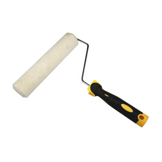 230mm White Mohair Roller with EU Type Rubber Handle Grip 9 Inch Decorative Roller Brush