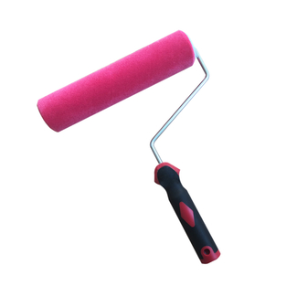 Wall Decoration Lambswool Fiber Deluxe Paint Roller Rose Color with TPR Handle for DIY Home Painting