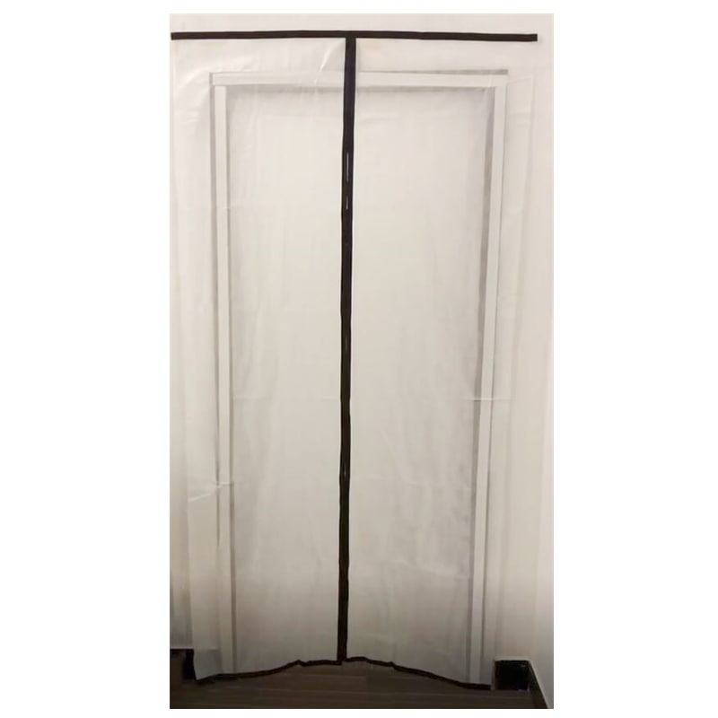 Magnetic Dust Barrier Door Kit for Dust Containment Self-Closing Plastic Sheeting Construction Zipper Door for Decoration