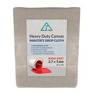 Painters Drop Cloth Odourless Cotton Canvas Cover All Purpose Dropclothes Tarp Drop Sheet for Floor Furniture Protection