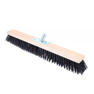 Patio Bathroom Cleaning Brush Outdoor Wooden Handle Push Broom Courtyard Scrubber Hard Plastic Wire Brush Sweeper