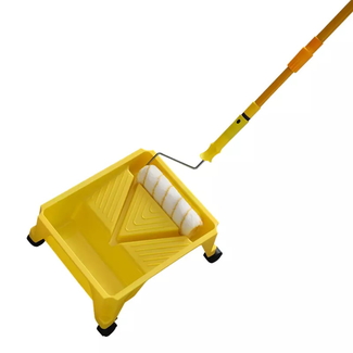 Heavy Duty Removable Paint Tray Deep-Well Design Holds Up to a Gallon of Paint Hands-free Roller Tray with 4 Wheels