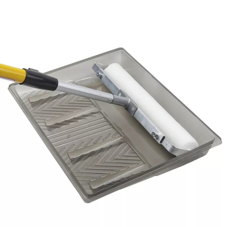 Paint Bucket Tray Liner 16Inch Large Paint Tray Roll A Tray Max with Adjustable Aluminium Paint Roller Frame