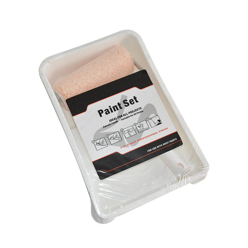 Wall Paint Brush Roller Kit 9 Inch Roller Tray Paint Edge Pad Set Extra Complete Paint Runner Set with Frame