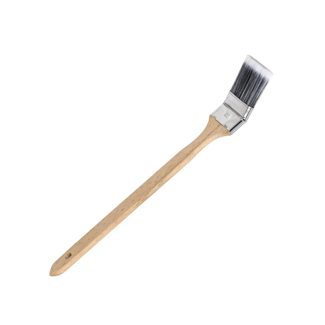 Long Handle Marine Brush Wooden Handle Bent Head Paint Brush for Wall Treatment Radiator Cleaning Brushes