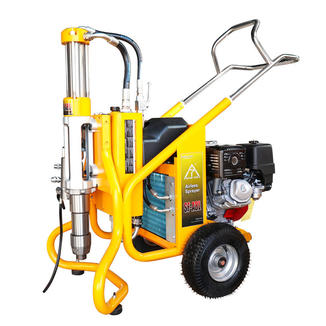 Professional Heavy Duty Plaster Spraying Machine 30L/min Gasoline Engine Driven Hydraulic Plunger Pump Airless Sprayer