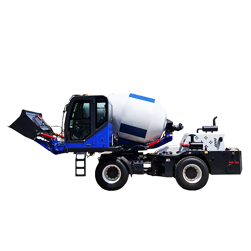 Large Self-loading Concrete Mixer Truck Mobile Concrete Mixing Trailer Transit Automatic Mud Mixer Truck with Bucket Cabin Pump