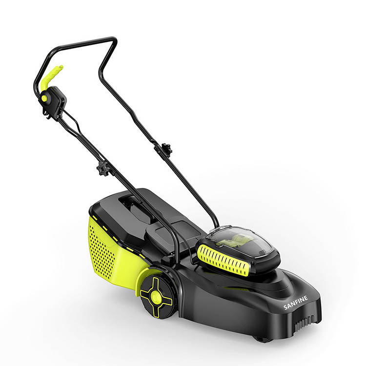 New Design Cheap Cordless Mower Button Start Battery Powered Weed Lawn Mower Hand Push Cropper Handgrip Grass Cutter