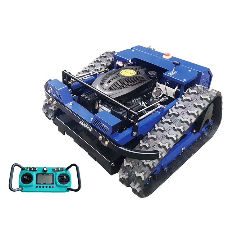 Industrial Grade Crawler-Type Remote Control Lawn Mower Heavy Duty Cordless Rotary Blade Mower Intelligent Lifting Features