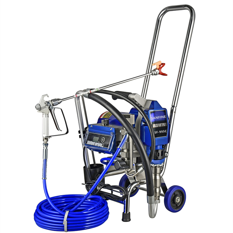 Sanfine Cart Type Airless Sprayer SF-995C Electric Airless Paint Spray Gun Equipment Decorative or Smooth Finishes DIY Painting
