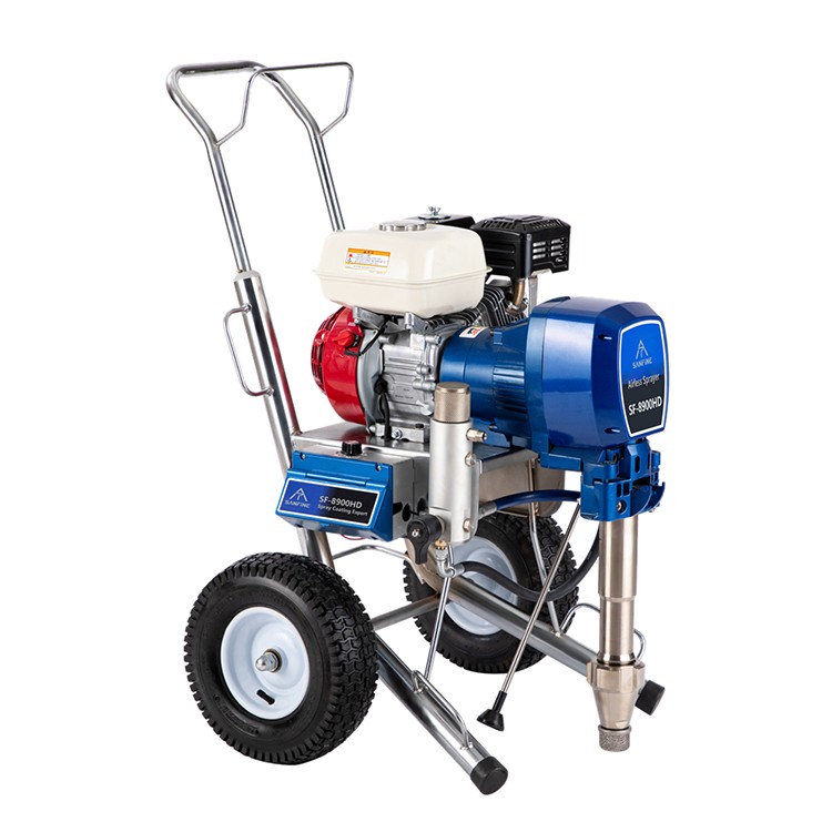 Sanfine Painter Pro 8900 Gasoline Engine Putty Sprayer Hydraulic Piston Pump Airless Paint Spray Gun for High Viscosity Liquids