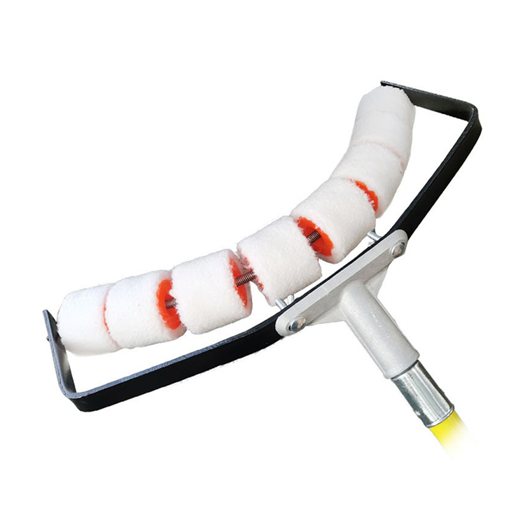 Sanfine 9 Wheels Arc Gas Pipe Brush Curved Corner Cleaning Tool Portable Tube Brush Professional Use for Painting Wall and Pipes