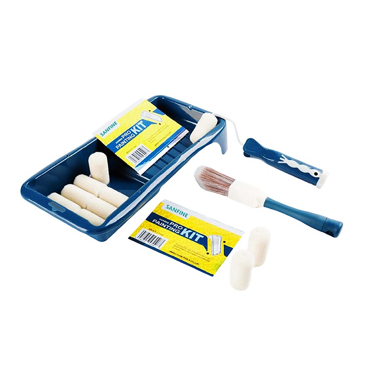 Home Rolling Paint Set 11Pcs 2/4/6 Inch Rollers With 8 Mini Covers New Design Tray for Smooth Finish on Walls and Furniture