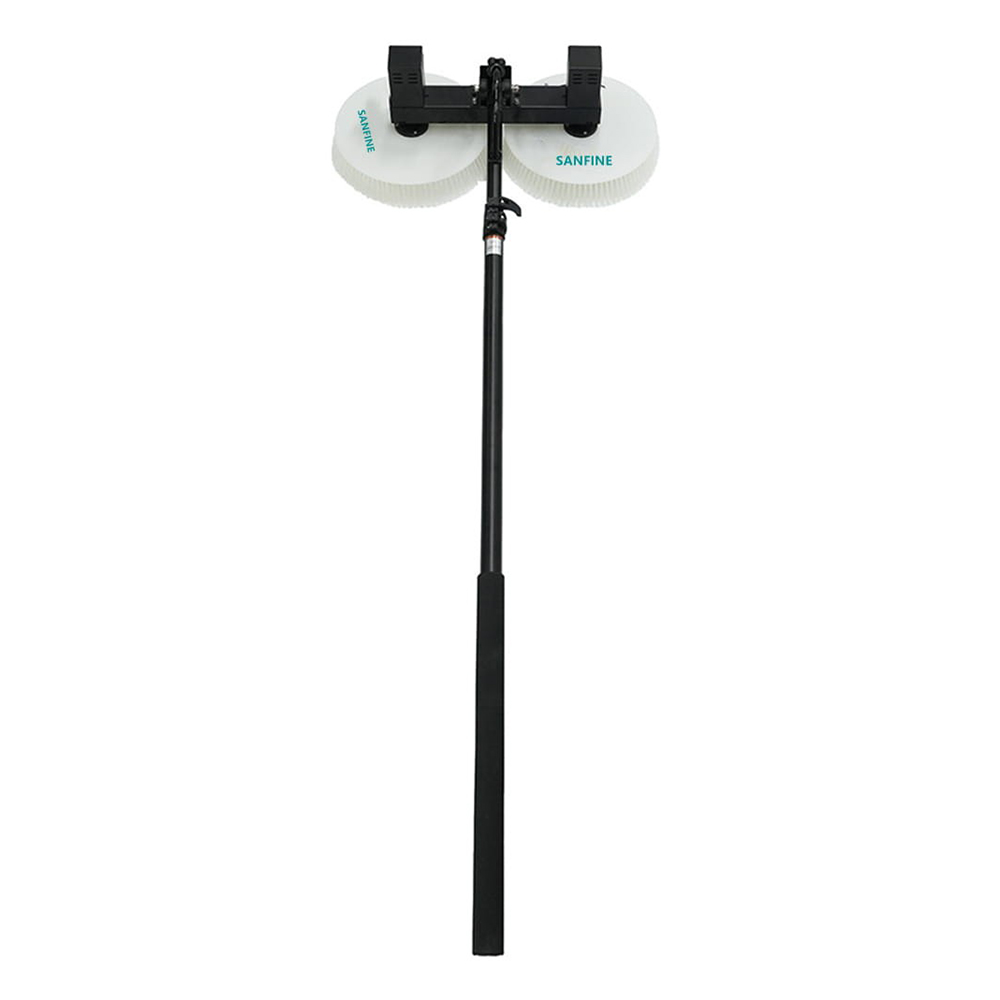 SF-ZDWSD8/D5 Double Head Cleaning Brush Electric Rotating Solar Panel Cleaner PV Module with Telescopic Pole Water Fed Photovoltaic Washbrush