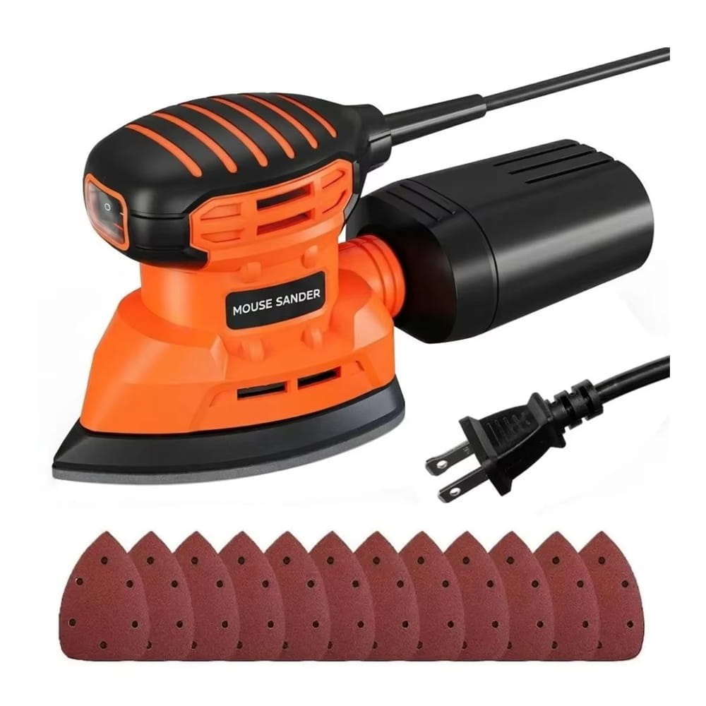 SFP2788 Electric Sander with Dust Collection 12Pcs Sandpapers Mini Sander Power Tool for Wood and Metal Polishing DIY Grinding Machine