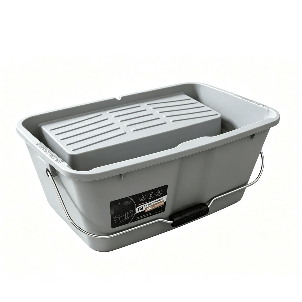 SFP2791 Sanfine New Style Paint Bucket and Tray Combination Set 18in Durable Plastic Bucket Paint Roller Kit for Painting Large Areas