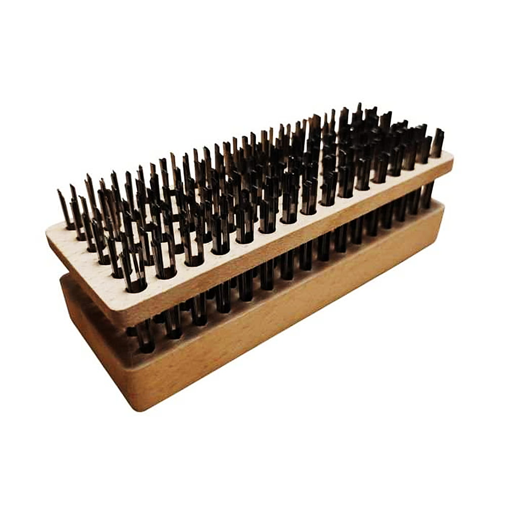 SFP2787 Wire Brush with Handle Large Wire Brush for Cleaning Rust Removal Hotels Grills Welding Slags 16X6 Rows Flat Carbon Steel Wires